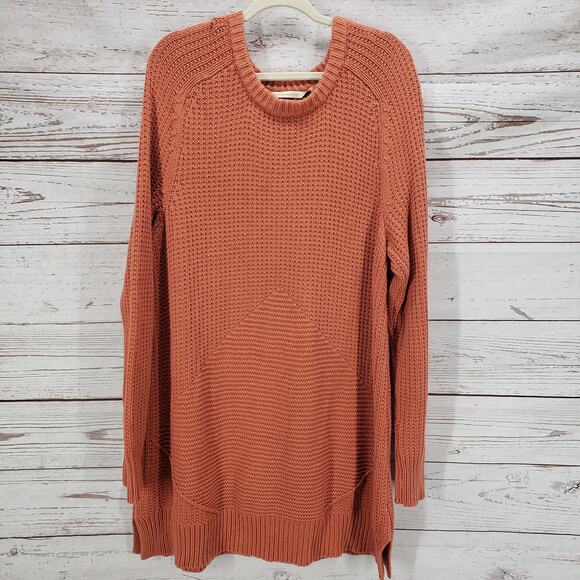 Soft Surroundings Women's Orange Knit Pullover Sweater Size 1X Long - Picture 1 of 14